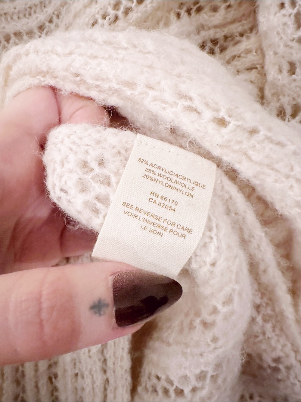 Free People Nymph Pointelle Poncho Sweater Oversized Pink Short Sleeves Wool - Picture 4 of 6